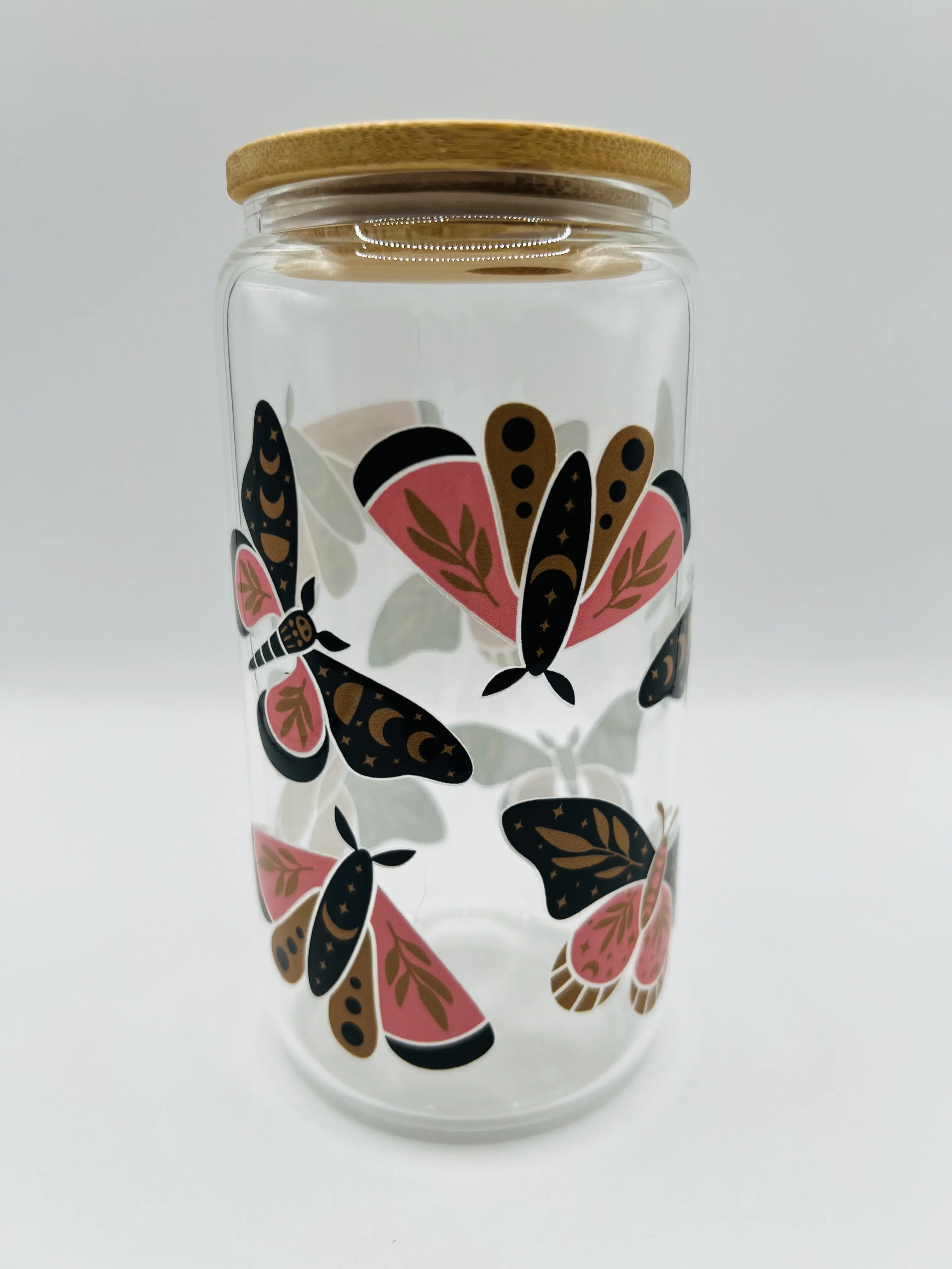 Butterfly Pink and Black 20 oz Libbey Mug