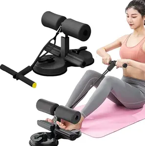 Sit Up Bar Portable Adjustable Sit Up Floor Holderwith2 Strong Suction Cups and 1 Resistance BandSitup Bar Assistance Device for Ab Workouts Sit-Ups & Core Exercises Home Office Gym
