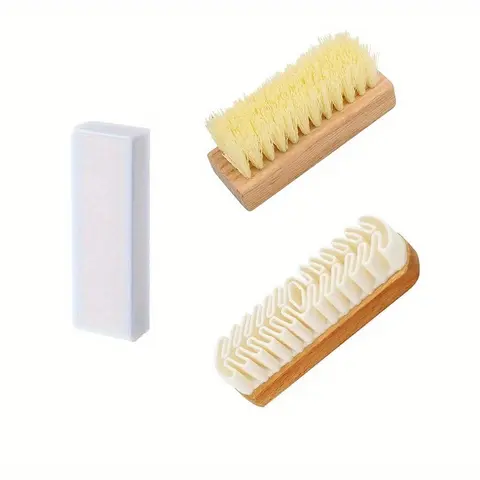3pcs Suede Cleaning Set, Suede Cleaning Bundle, Textured Leather Stain Brush + Suede Shoe Cleaner + Suede Eraser, Reusable Eco-Friendly Tools for Shoes & Furniture, Leather Cleaning Kit