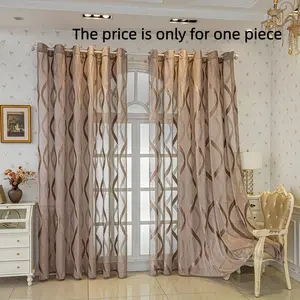 1pc European Style Ribbon Curtain, Window Hanging, Transparent Hole Decorative Curtain, Hole Drapery, Living Room Bedroom Balcony Kitchen Restaurant Office Decoration, Home Decoration Curtain