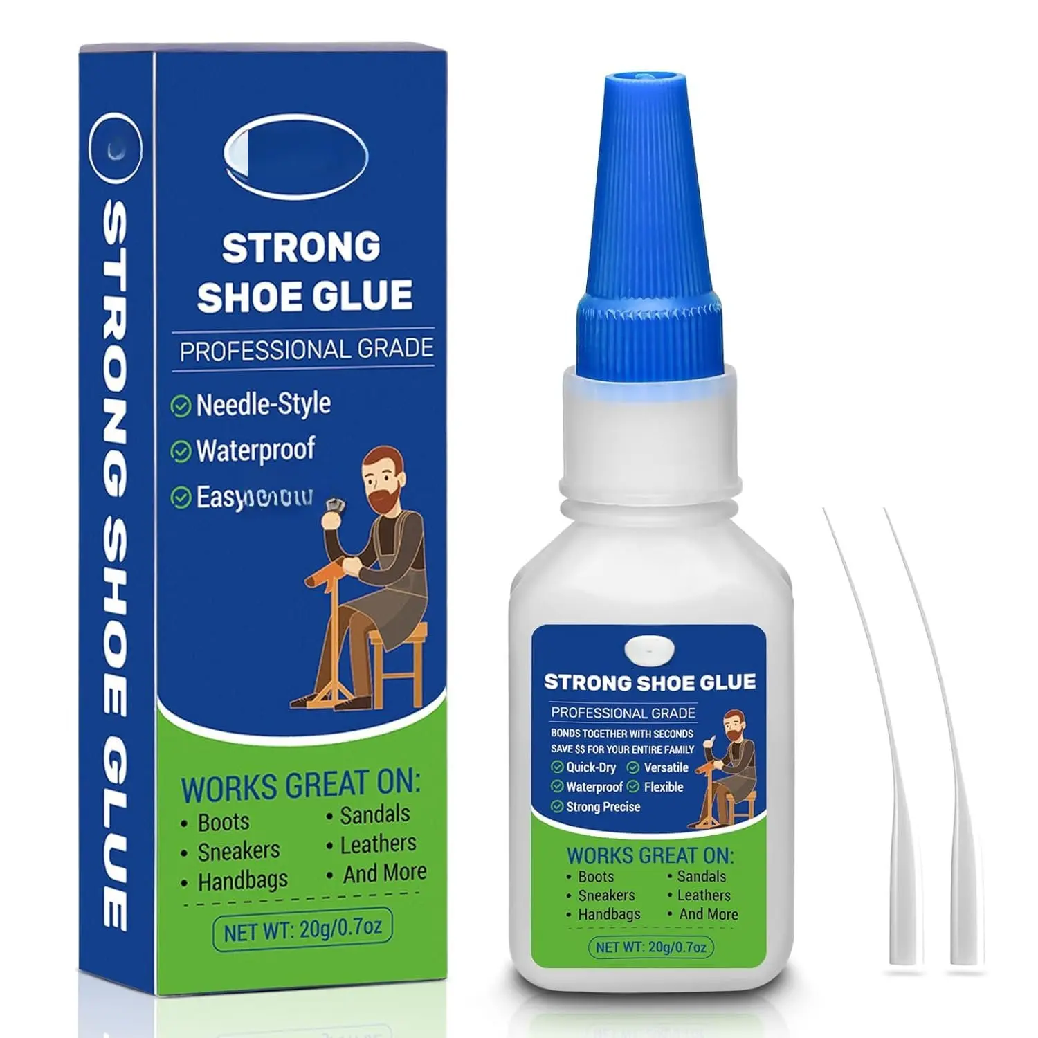 Shoe Glue-Quick Dry Sole Repair Adhesive,Professional Grade   Clear Repair Glue for Sneakers, Boots,Sandals,Leathers,Handbags and More