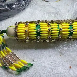 Iruke de Orula Forrado - Yellow & Green Beaded Spiritual Tool for Orisha Oruna Wisdom & Destiny Ceremonies