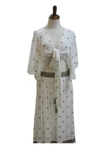 Poka Dot Western 2 Piece Skirt and Tie Shirt Set - Chic Western Aesthetic Outfit for Womenswear