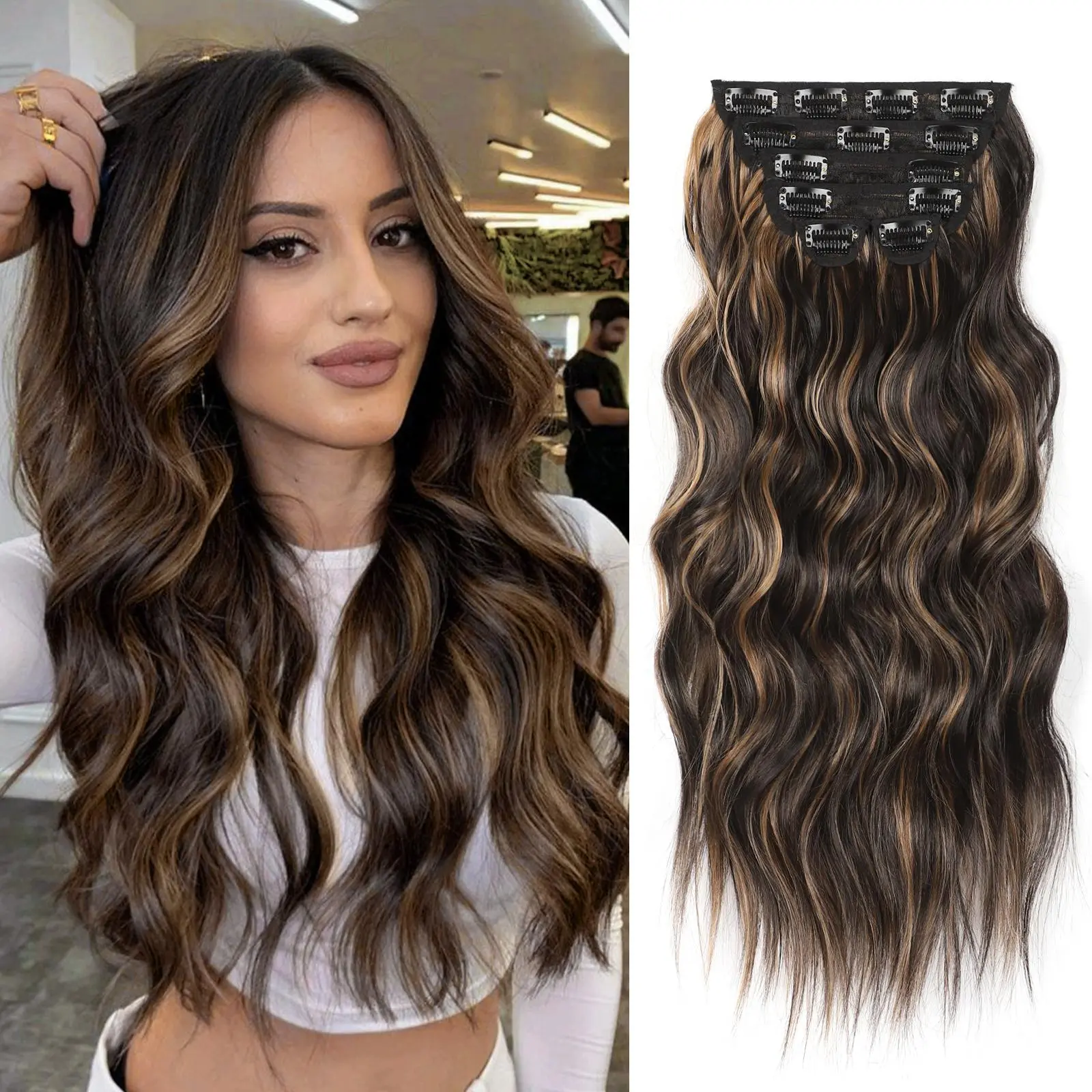 F4/27# Black & Dark mix light brown（20inch)
