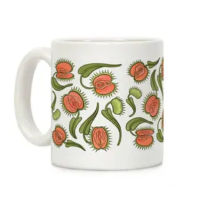 15oz Venus Flytrap Ceramic Coffee Mug - Handles Included Cup Tumbler Cute Drinkware