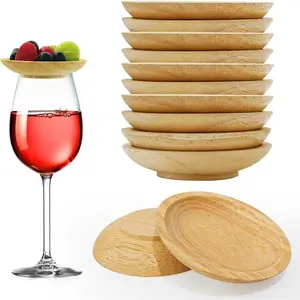 Glass Charcuterie Topper - 10 count, Mini Boards for  Glasses, Wooden