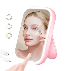 Lighted Vanity Mirror with Light, Dimmable Touch Screen, 3 Color Lighting Modes, Cosmetic Mirror with Lights for Makeup Desk & Dressing Room Decor, Ideal Gift for Women