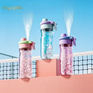 Portable Spray Water Bottle with Straw, Large Capacity High Temperature Resistant Sports Water Cup, Leakproof Reusable Drinkware for Students Fitness Summer Outdoor