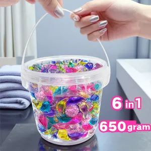 6-in-1 Laundry Detergent Capsules, Long-Lasting Fragrance, Stain Removal & Disinfecting Scented Beads, Laundry Liquid Detergent, Laundry Clean Pods