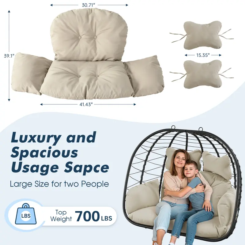 SwingNest 700lb capacity seats two people dimensions