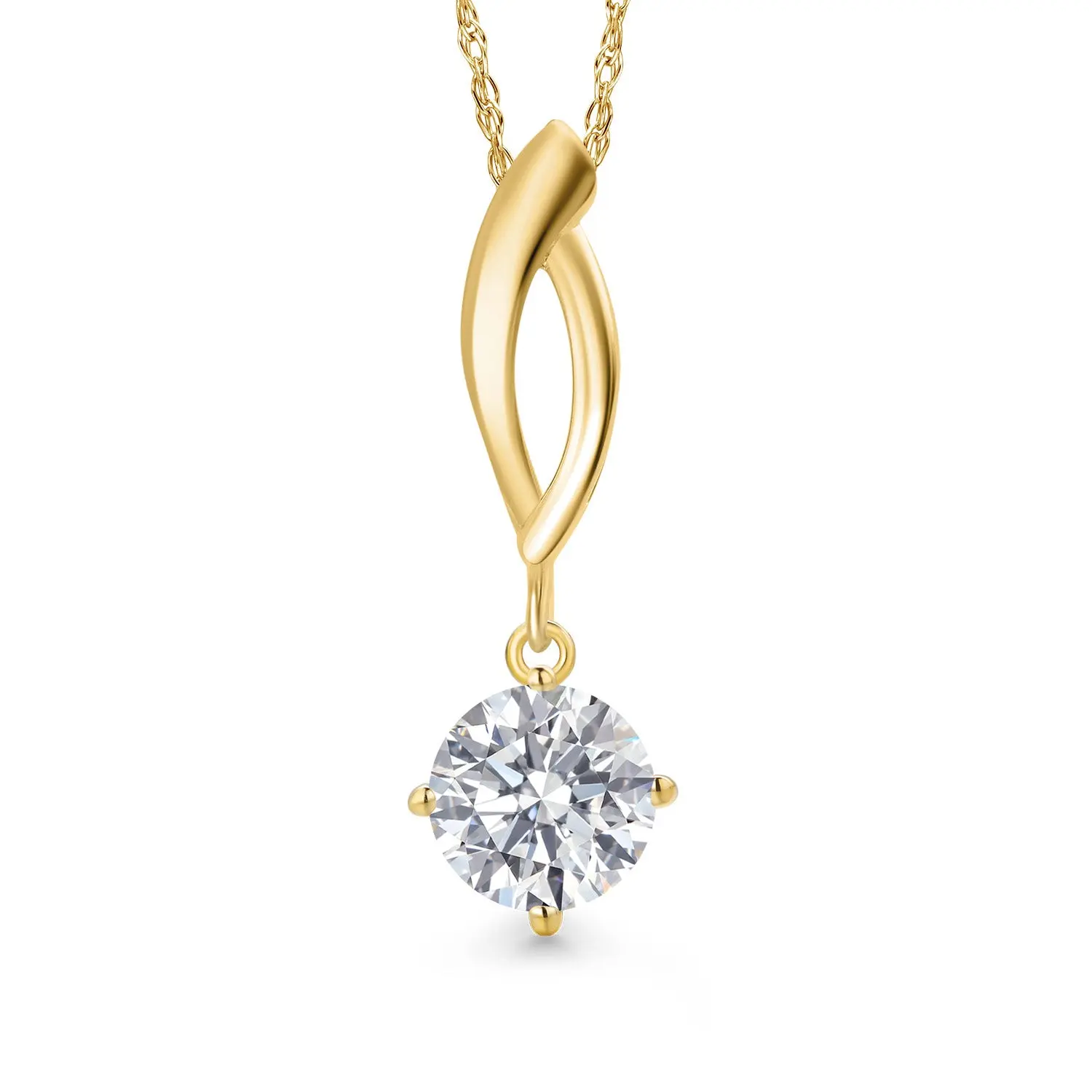 10K Yellow Gold 6MM Round Gemstone Birthstone Infinity Pendant Necklace For Women | Gold Necklace For Women | With 18 Inch Gold Chain