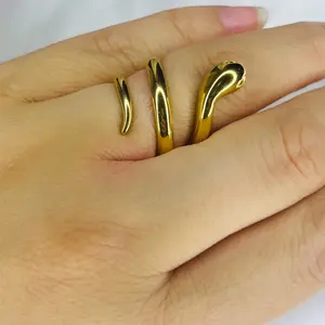 anillos de serpiente en oro laminado 14k