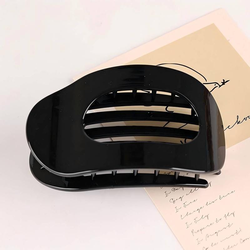 4-Piece Set of Oval Solid-Color Flat Hair Clips Minimalist acrylic hair clips for women Strong grip for thick or fine hair Elegant and wrinkle-free Ideal for everyday wear Perfect gift for women Great party favors