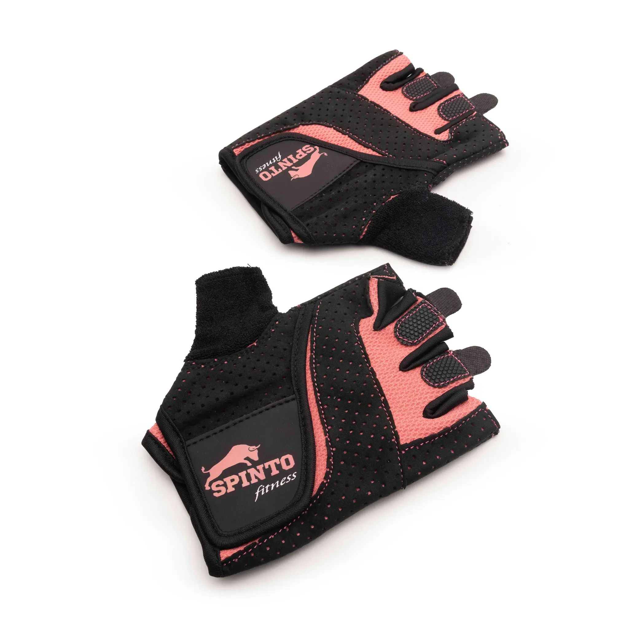 SPINTO FITNESS Women's Half-Finger Workout Short Gloves - Breathable Mesh, Padded No-Slip Grip, Elastic Synthetic Leather for Snug Support During Gym Lifting & CrossFit, Gym Training