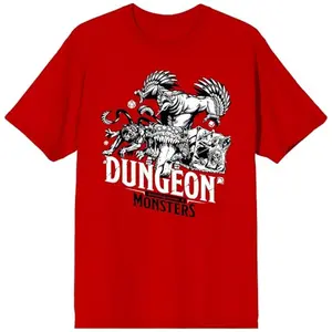 Dungeons & Dragons Dungeon Owlbear Crew Neck Short Sleeve Red Men's T-Shirt Graphic Tee, Dungeons & Dragons Merch, Graphic Tee, Roll Player Game Shirt, Gift T-shirt, Dnd Tee, Y2k, Unisex Cotton Top Menswear Womenwear Streetwear Cotton Comfort