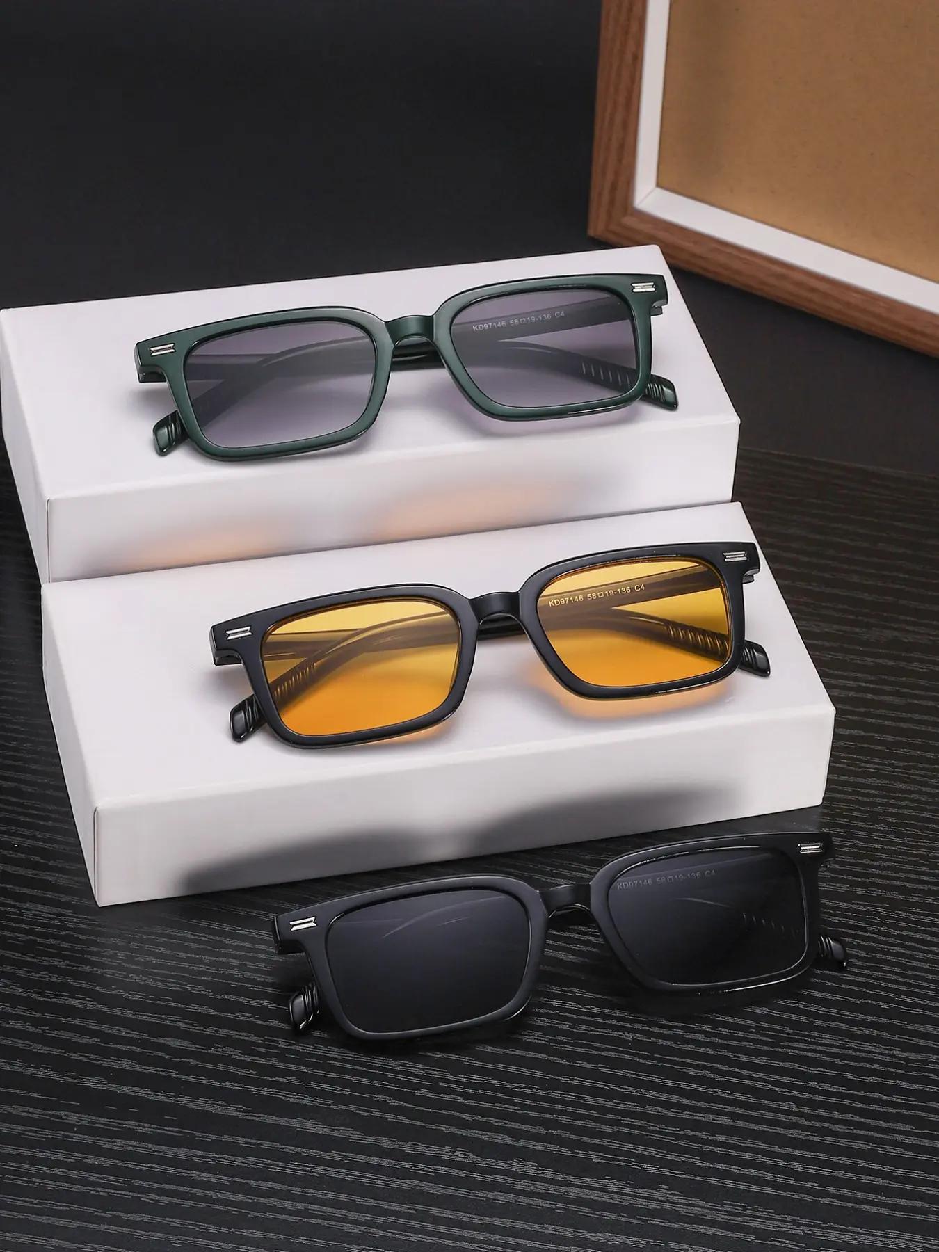 Men's High-Quality Casual Fashion Glasses, Casual Stylish Glasses, Lightweight Durable, All-Season Wear, Trendy Plain Design, Outdoor Activity Accessories, Trendy Square Sunglasses