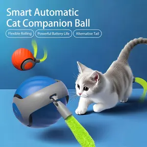 Electric Rolling Toy Ball for Pets,New Year Gift -Self Rotating Fun for Cats, USB Rechargeable Cat Toy, TPR Soft Gel, Safe Chew Material, Interactive Cat Toys