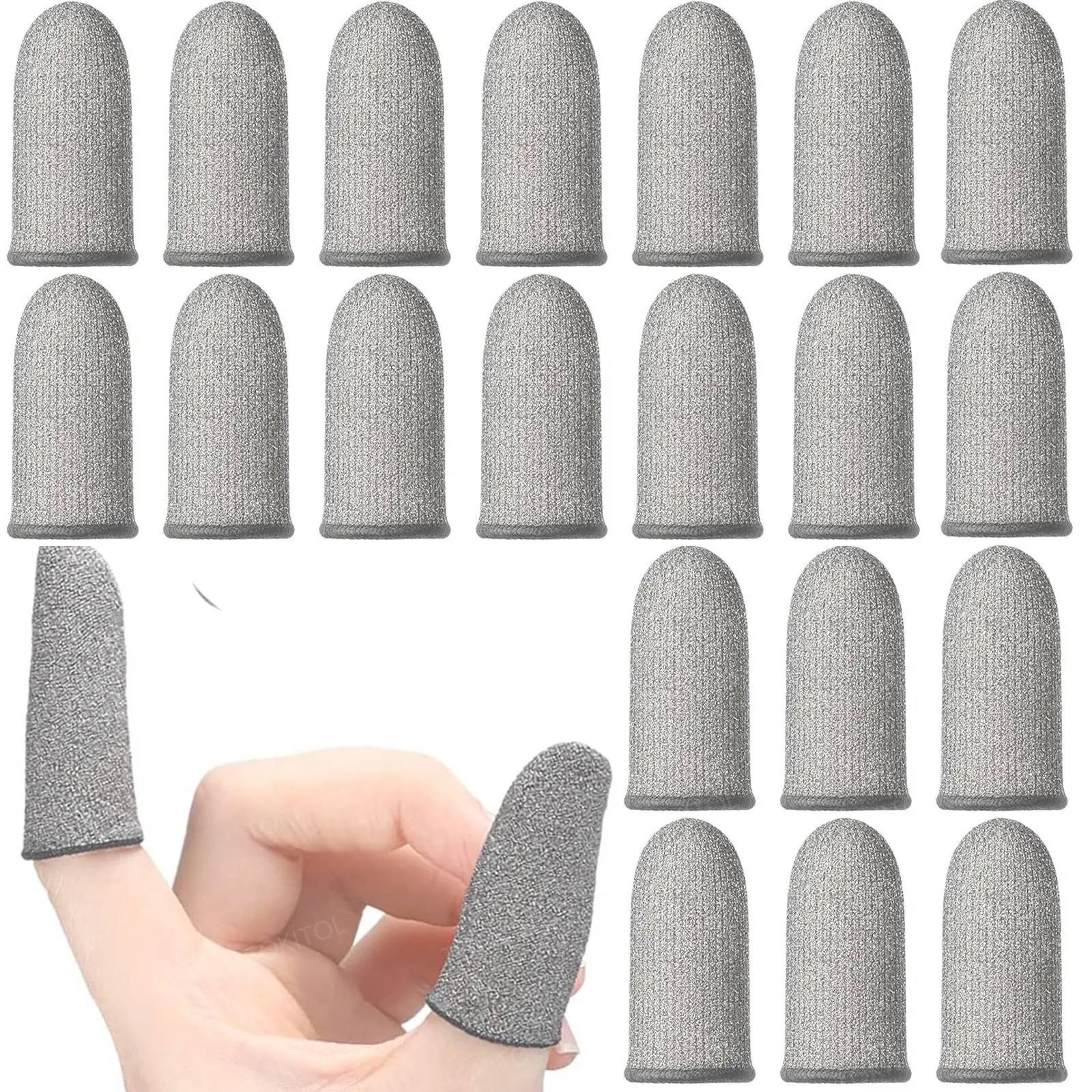 Gaming Finger Sleeves, 20PCS Ultra-Thin Carbon Fiber,Anti-Sweat & Anti-Slip Grip,Universal for all Phones & Tablets, Gamer Finger & Thumb Sleeves, Mobile Gaming Stabilizer & Compression Support White