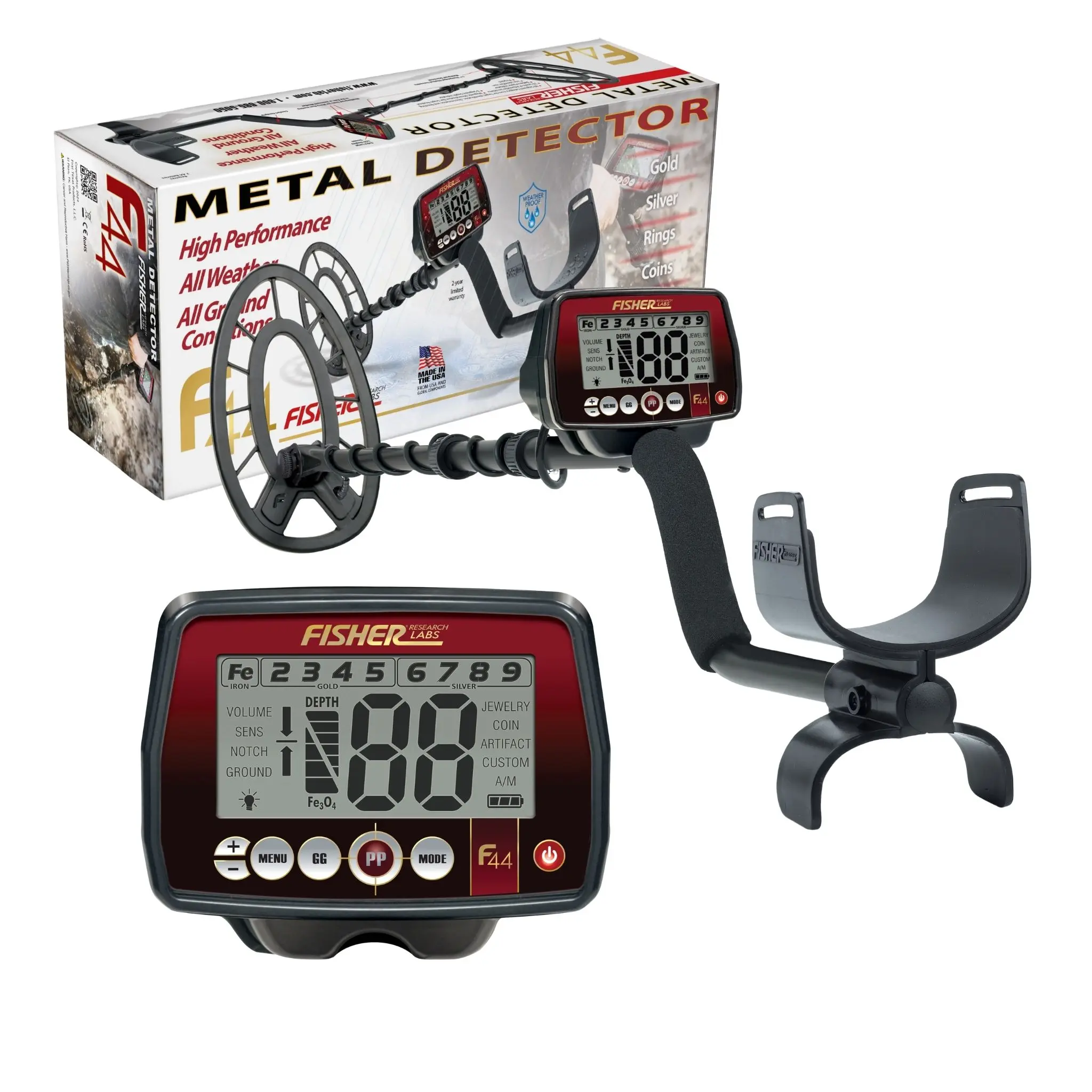 Fisher F44 All Purpose Weatherproof Metal Detector