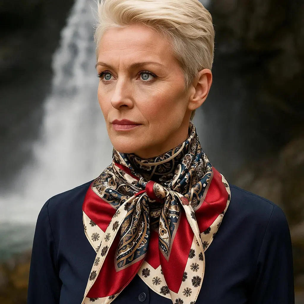 35X35" Navy and Cream Giant Paisley Wild Rag / Scarf WR1026 35X35" Navy and Cream Giant Paisley Wild Rag / Scarf WR1026
