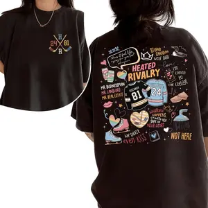 Romance Heated Rivalry Shirt Hollanov Couple Romance Book T-shirt Hockey Rivals Couple Tee Movie Book Fans Gift  Cotton Round Neck Short Sleeves