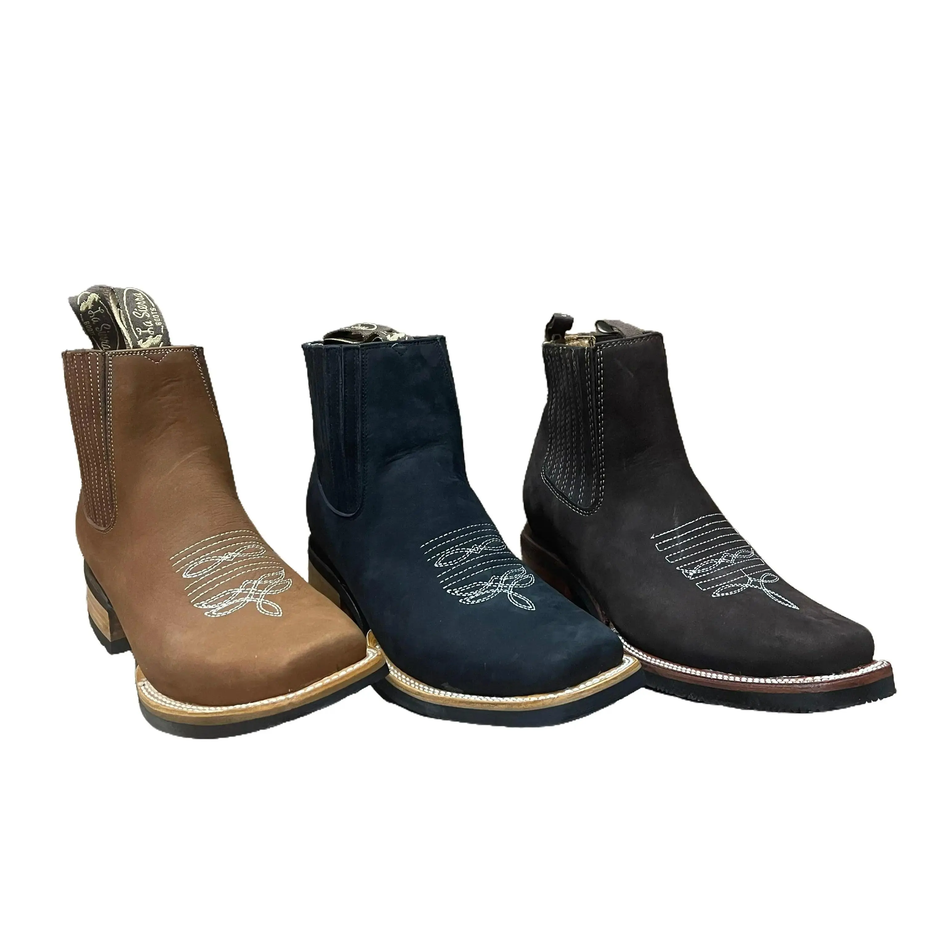 Men's Western Rodeo Ankle Boots Oleobuck Genuine Cow Leather Rubber Sole Handmade in Mexico Est. 361/362