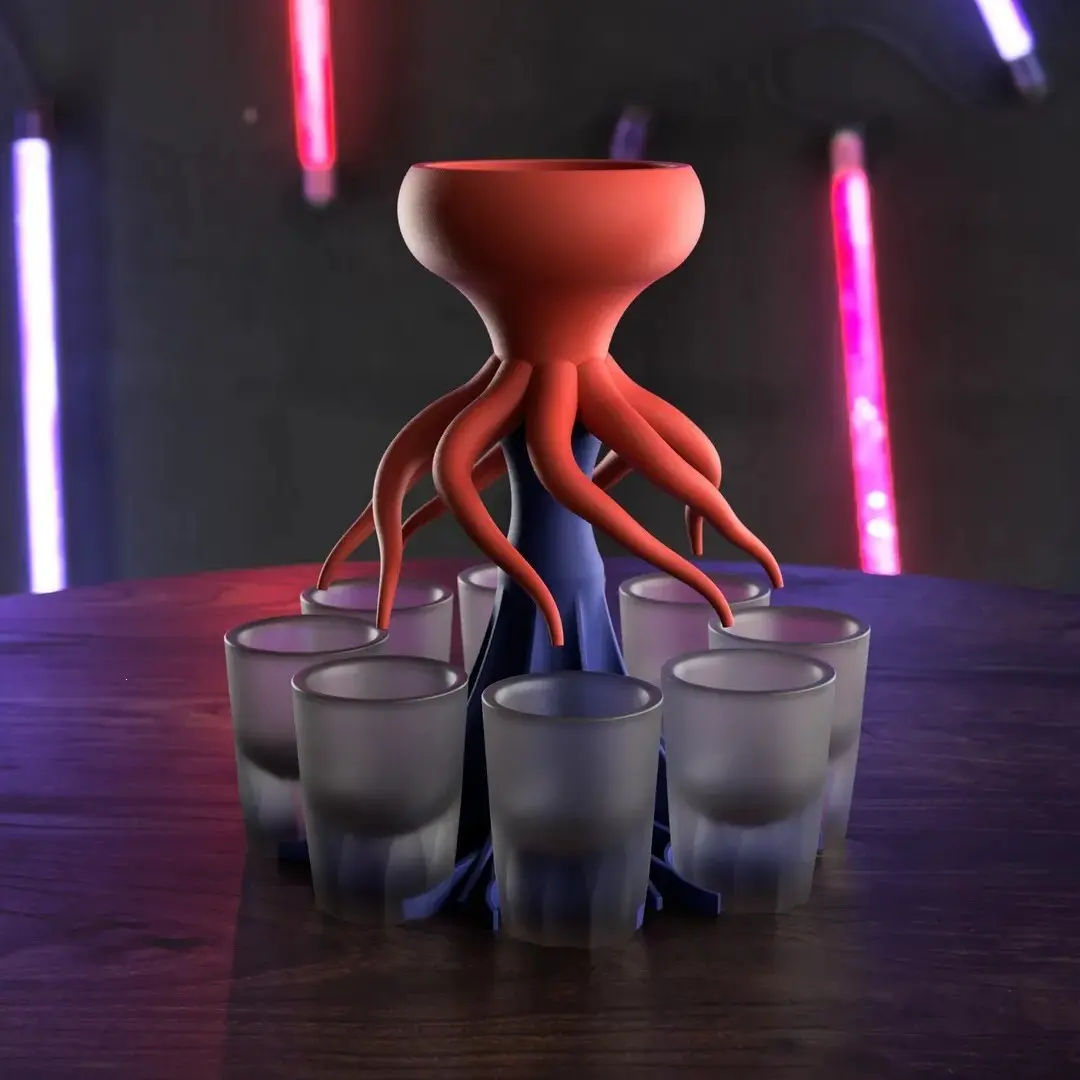Octopus Shot Dispenser, Party Drinkware, Octopus Design, Ideal for Parties & Gatherings, Unique Kitchen Accessory, Fun Alcohol Server