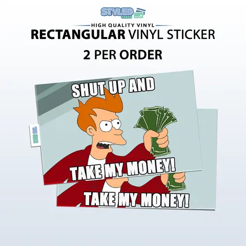 philip from futurama rectangular vinyl sticker