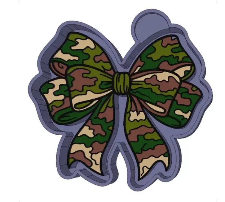 Camo Bow Freshie Mold Versatile Durable Silicone for Resin Casting Soap Making Candle Crafting Clay Work and Baking Ideal for DIY Projects