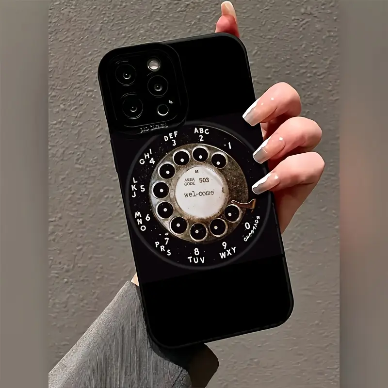 American Retro Preppy 2D Flat Printed Shockproof Cellphone Cover - iPhone13 Protector, UV Coating, Nostalgic Single-Button Charm, Drop Protection Mobile Phone Accessory