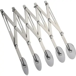 5-Wheel Stainless Steel Pastry  - Expandable Pasta Roller for Noodle, Pizza, Pie Crust, Cookie Divider