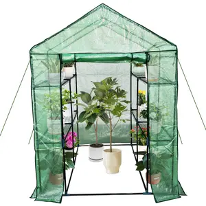Garvee Greenhouse for Outdoors,3-Tier 12 Shelves Large Walk-in Plant Greenhouse,Waterproof Green house with Roll-Up Zippered Door Ground Pegs & Ropes for Garden Patio Backyard,57 x 57 x 76