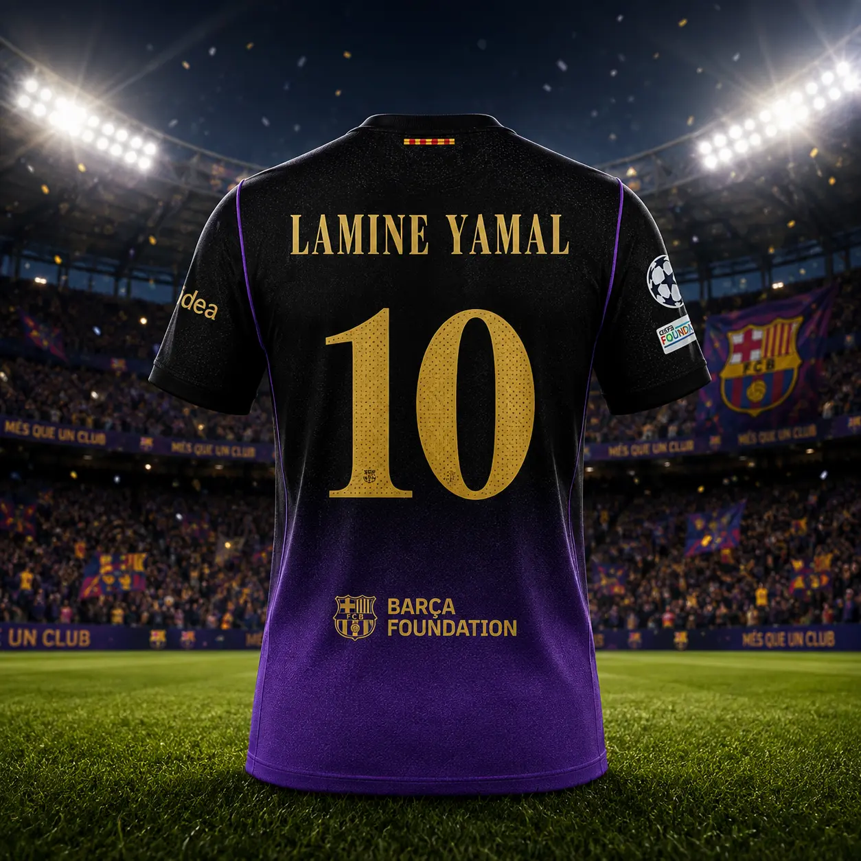 2026-27 Unisex Lamine Yamal #10 Purple Away Soccer Jersey, Breathable Quick Dry Football Shirt, Adult Match Day Fan Jersey, Athletic Sports Top, Soccer Gift for Men & Women