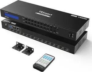 8X8 HDMI Matrix 4K Matrix Switcher Support EDID, 4K@30HZ, 1080P 3D, HDCP, 8 in 8 Out HDMI Switch with IR Remote Control, RS232, TCP/IP Control, Rack-Mount HDMI Matrix