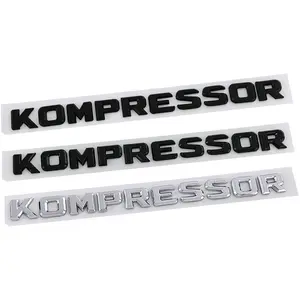 New 2026 3d ABS Chrome Black Logo Kompressor Letters Car Trunk Emblem For C E SLK 230 200 C230 C180 C200 Kompressor Sticker Accessories car decor accessories