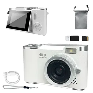 Foldable Screen Student Camera, Retro CCD Card Machine, Entry-level Digital Camera, 1080P Camera with Storage Bag & Memory Card