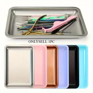 1pc Art tray, stackable activity tray, craft organizing tray, service tray, jewelry and nail art tray, suitable for DIY projects, painting, beading, beauty organizing supplies, stainless steel