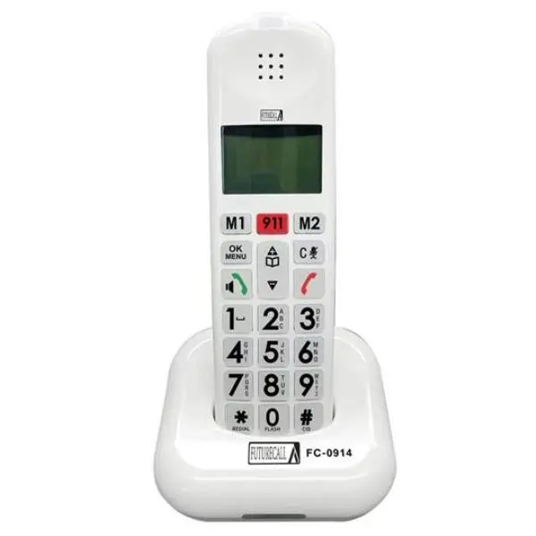 DECT Cordless Amplified Phone - White, 40dB Handset Volume Boost, Amplified Call, 911 1-Touch Emergency Key, Hearing Impaired-Friendly, Great Speakerphone, No Booster Key