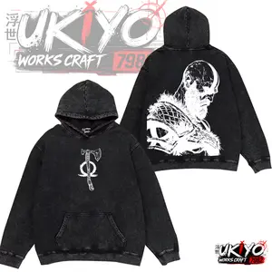 God of War Kratos Graphic Hoodie Oversized Vintage Acid Wash Pullover Men Women Minimal Front Leviathan Axe Large Back Print Heavyweight Sweatshirt Gamer Merch