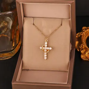 Elegant necklace set with crown and cross pendants, available in two beautiful colors. A thoughtful and stylish gift for your girlfriend or mother — the perfect way to show your love.