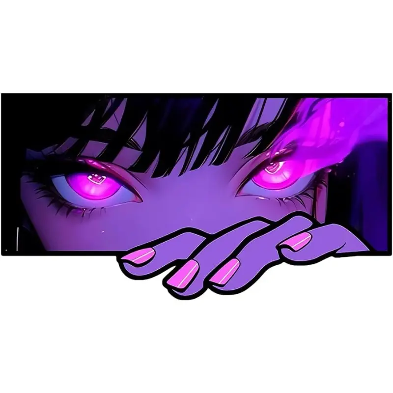 1PC Fits decor spots of commute personality vehicles, during morning rush traffic, this purple-pink cyber girl sticker eases commute dullness, letting ordinary cars show “psychedelic cool cyber anime attitude”, Car Decals
