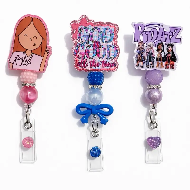 Beaded Badge Reel Beaded Badge Reel