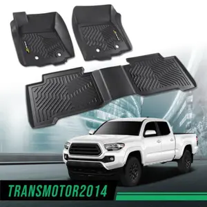 TPE Car Floor Mats Rubber Liners Fit For 2018-2023 Toyota Tacoma,Double Cab TPE Floor Mats All Weather,Waterproof Anti-slip Car Floor Mats Upgraded Version Truck Interior Vehicle Automotive