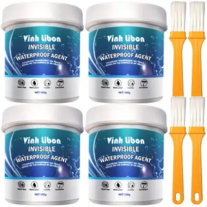 4PCS/2PCS Invisible Waterproof Agent With Brush, Waterproof Insulating Sealant, Super Strong Bonding Sealant, Invisible Waterproof Anti-Leakage Agent, 100g/1pc