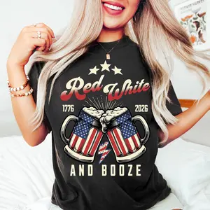 Funny Beer 4th Of July T-shirt, Patriotic Party Shirt, Independence Day Drinking Top, USA Beer Lover Gift, America 250th Anniversary Tee