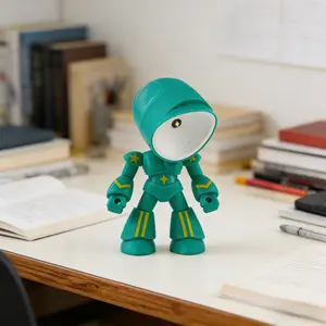 Cute LED Mini Robot Night Light, Foldable Adjustable Arm, Soft Eye-Caring Light, Portable Magnetic Base Table Lamp for Kids Bedroom, Perfect Birthday Valentine Gift