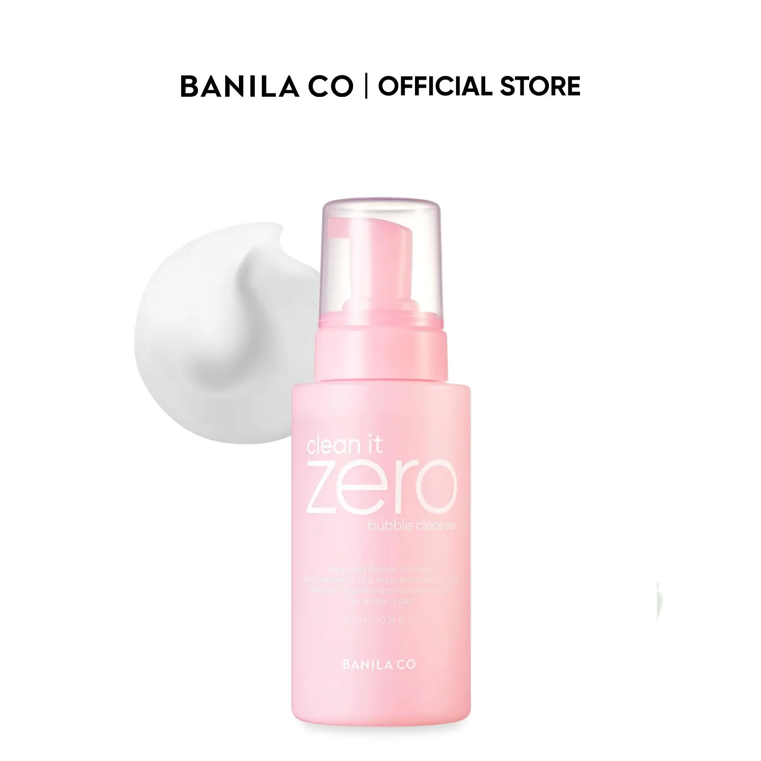 BANILA CO Clean It Zero Amino Bubble Cleanser | pH-Balanced Foaming Facial Cleanser for Sensitive Skin | Daily Moisturizing Face Wash with Hyaluronic Acid & Ceramide