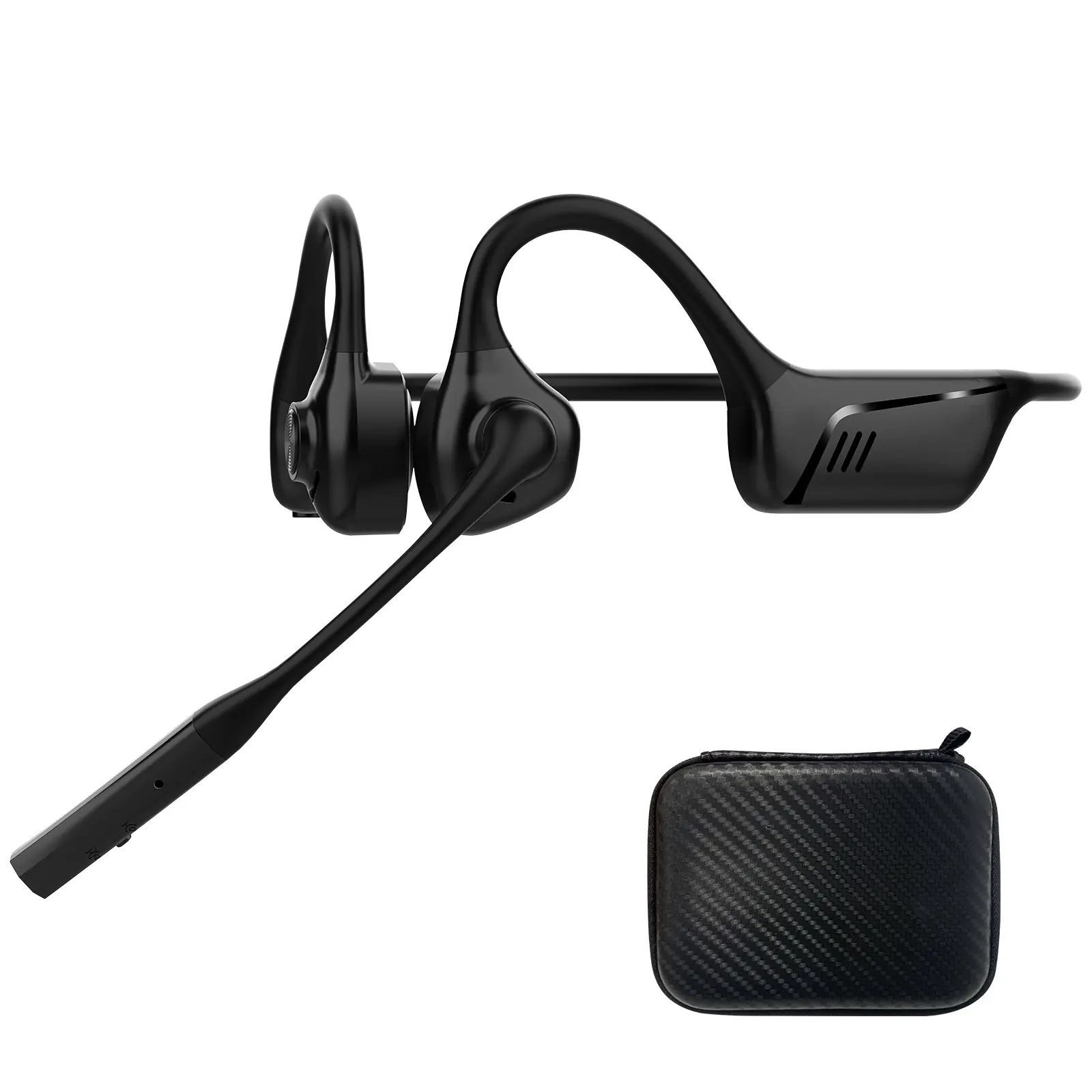2B2C LK02 Bluetooth 5.1 Air Conduction Open Earbuds, Multifunction Mobile Headset with Audio Pad, Alloy Button, aptX-HD, Silicone & Plastic Build, for Trucker Drivers, Teaching & Office Use, Durable Electronic Headphone