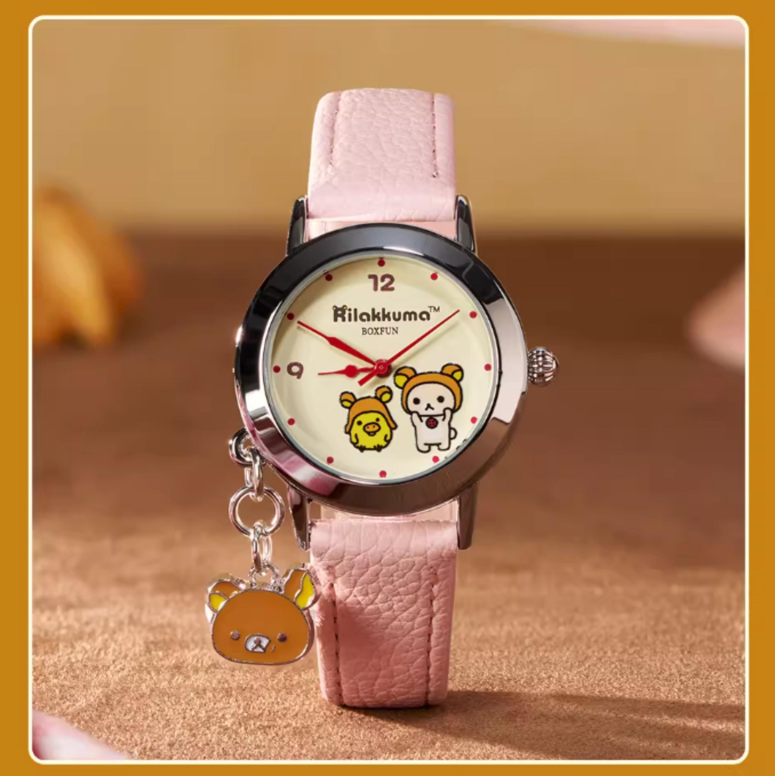 MINISO Rilakkuma Gulu Gulu Moment Series Watch Blind Box,8 Regular + 3 Hidden,Cute Character Analog Quartz Watch, Adjustable Band,Collectible Surprise Unboxing for Fans,Trendy Fashion Gift for Friends Holiday Present Mother's Day Gift Children's Day Gift