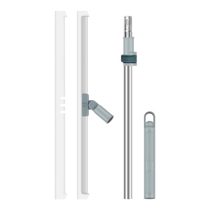 Floor Squeegee with Adjustable Long Handle 180° Rotatable Silicone Squeegee Scrubber with Replacement Squeegee Multifunctional Floor Squeegee Broom Detachable Floor Squeegee Blade